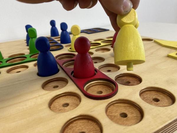 Ludo - The classic board games now also for blind and visually disabled people -  game cones basic with pins to keep them in position